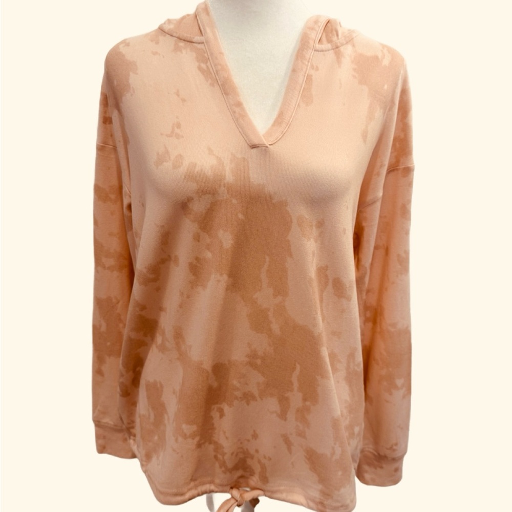 Brushed Peach Tie-Dye Hoodie. Medium